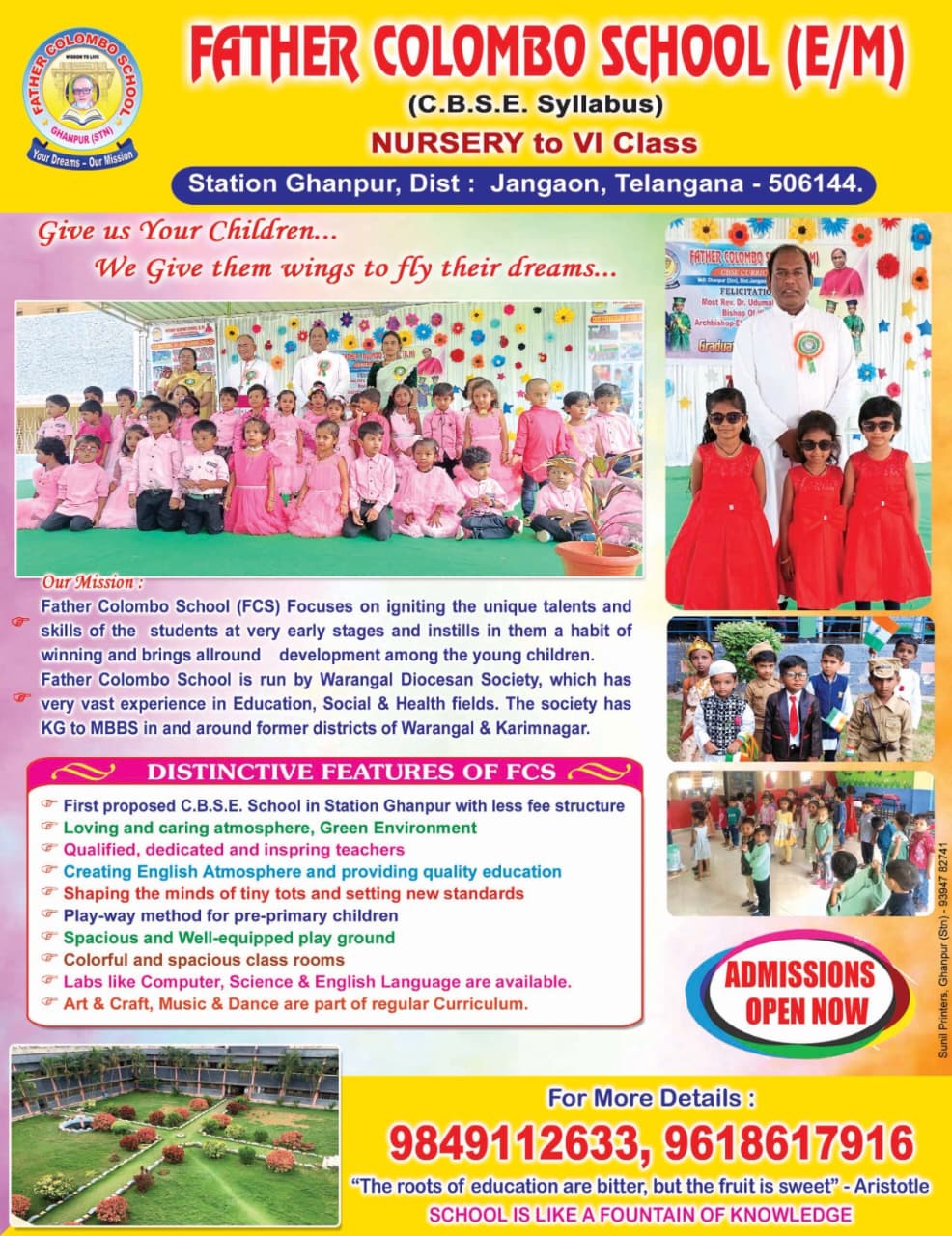 Father Colombo School pamphlet